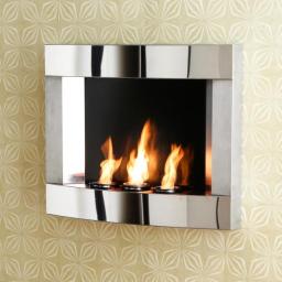 Stainless Steel Wall Mount Fireplace - Gel