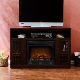 Narita Espresso Media Console w/Electric Fireplace