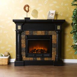 Carrington Convertible Black Electric Fireplace