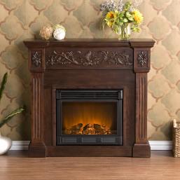 Calvert Carved Espresso Electric Fireplace