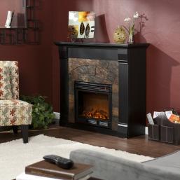 Elkmont Black Electric Fireplace