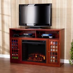 Narita Media Mahogany Electric Fireplace