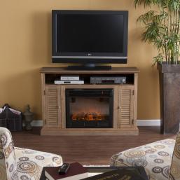 Antebellum Media Weathered Oak Fireplace