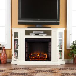 Claremont Convertible Media Ivory Electric Fireplace