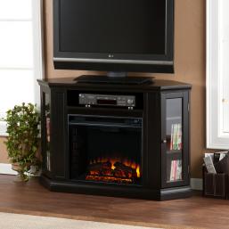 Claremont Convertible Media Black Electric Fireplace