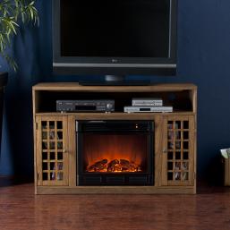 Fairfax Media Weathered Oak Electric Fireplace