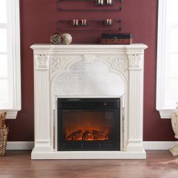 Luxembourg Ivory Electric Fireplace