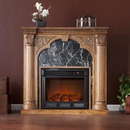 Savino Old World Oak Electric Fireplace 