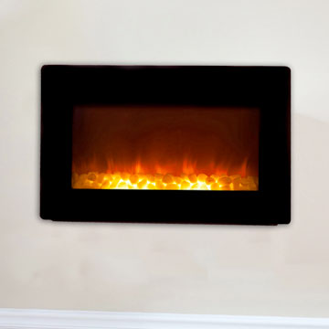 Black Wall Mounted Electric Fireplace