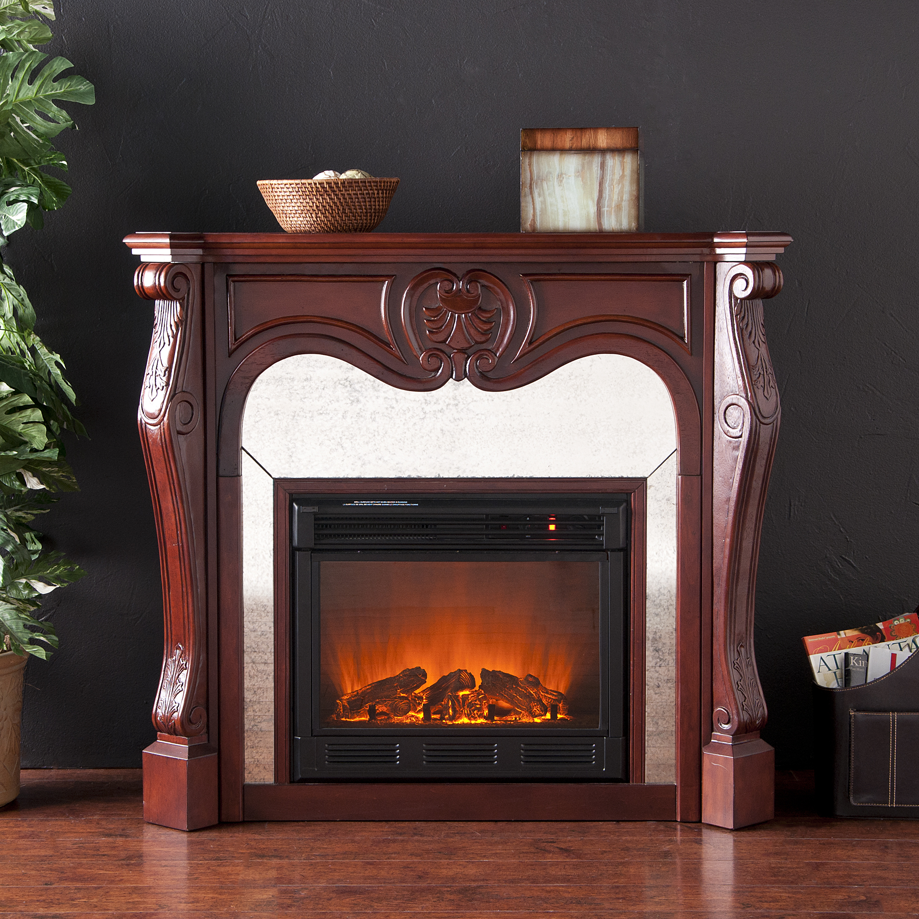 Holly Martin Burbank Electric Fireplace Cherry Holly Martin Burbank Electric Fireplace Cherry