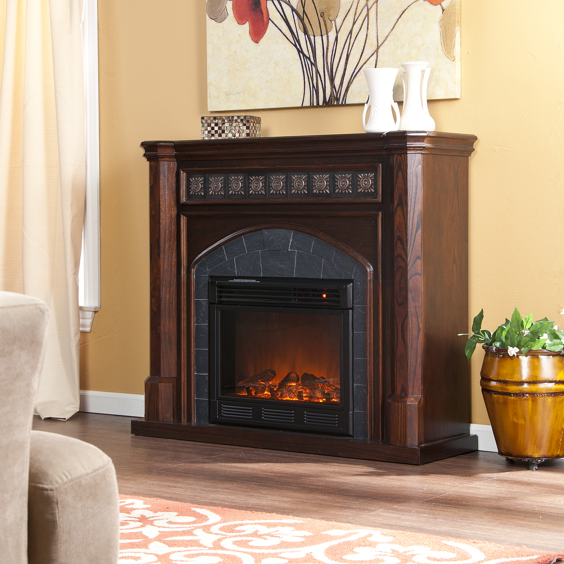 Holly Martin Belton Electric Fireplace Espresso Holly