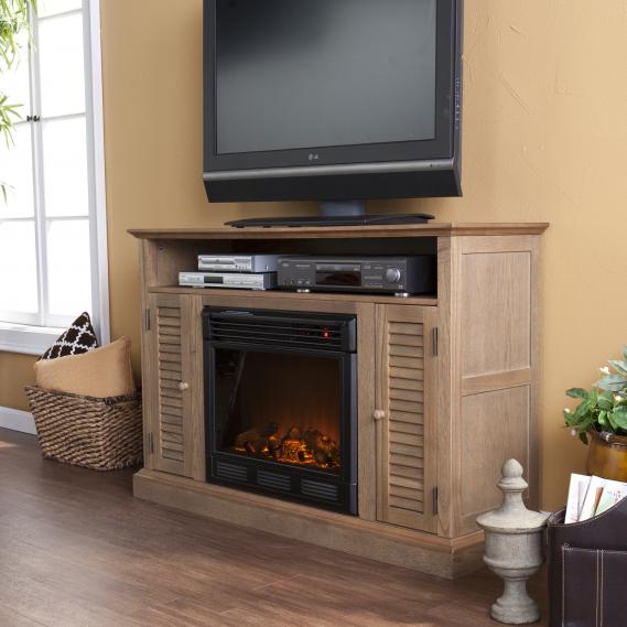 Holly & Martin™ Savannah Media Electric FireplaceWeathered Oak Holly